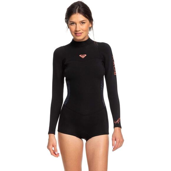 Roxy Women's Spring Wetsuit 2mm Syncro Long Sleeve Shorty Surf Suit in Size 12 - Picture 1 of 4